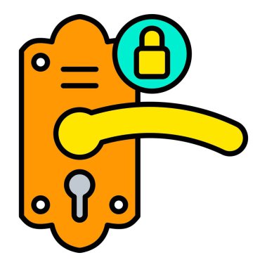 Kapı kilidi vektör simgesi. Yazdırma, mobil ve web uygulamaları için kullanılabilir.