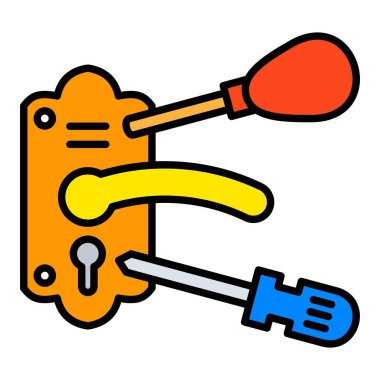 Onarım vektör simgesini kilitle. Yazdırma, mobil ve web uygulamaları için kullanılabilir.