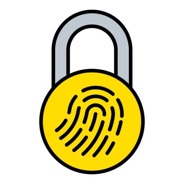 Parmak izi vektör simgesi. Yazdırma, mobil ve web uygulamaları için kullanılabilir.