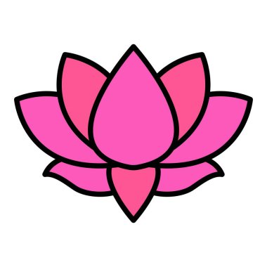 Lotus çiçeği vektör simgesi. Yazdırma, mobil ve web uygulamaları için kullanılabilir.