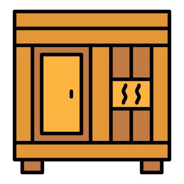 Sauna vektör simgesi. Yazdırma, mobil ve web uygulamaları için kullanılabilir.