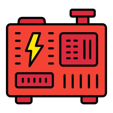 Elektrik Jeneratörü vektör simgesi. Yazdırma, mobil ve web uygulamaları için kullanılabilir.