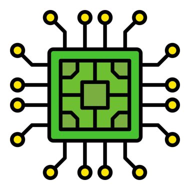 Çip vektör simgesi. Yazdırma, mobil ve web uygulamaları için kullanılabilir.