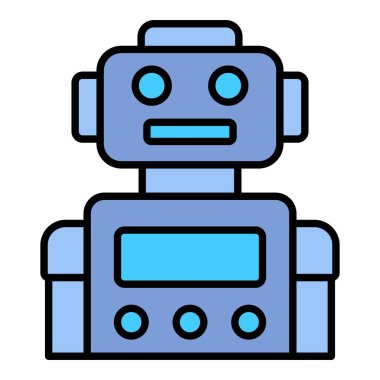 Robot vektör simgesi. Yazdırma, mobil ve web uygulamaları için kullanılabilir.