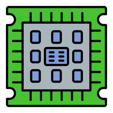 Mikroişlemci vektör simgesi. Yazdırma, mobil ve web uygulamaları için kullanılabilir.