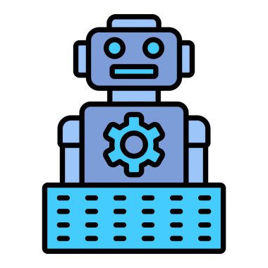 Robot vektör simgesi. Yazdırma, mobil ve web uygulamaları için kullanılabilir.