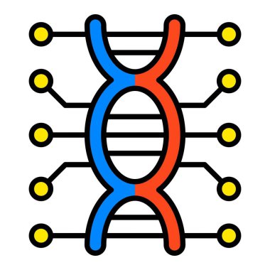 DNA vektör simgesi. Yazdırma, mobil ve web uygulamaları için kullanılabilir.