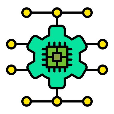 Yapay Zeka vektör simgesi. Yazdırma, mobil ve web uygulamaları için kullanılabilir.