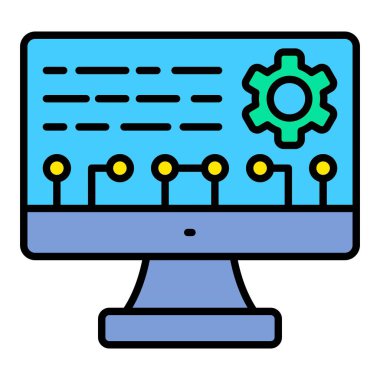 Yapılandırma vektör simgesi. Yazdırma, mobil ve web uygulamaları için kullanılabilir.