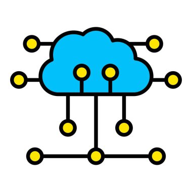 Bulut Hesaplama vektör simgesi. Yazdırma, mobil ve web uygulamaları için kullanılabilir.