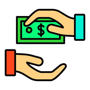 Para vektör simgesi ver. Yazdırma, mobil ve web uygulamaları için kullanılabilir.