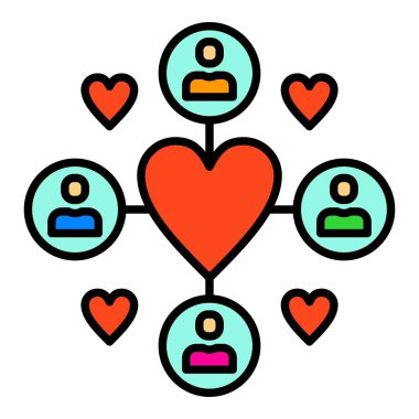 Topluluk vektör simgesi. Yazdırma, mobil ve web uygulamaları için kullanılabilir.