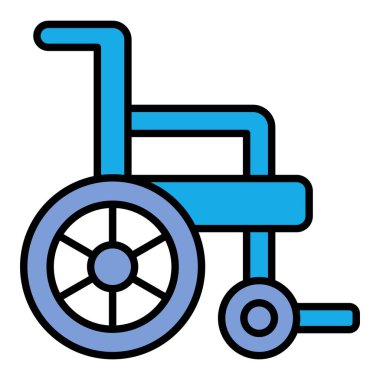 Tekerlekli sandalye vektör simgesi. Yazdırma, mobil ve web uygulamaları için kullanılabilir.
