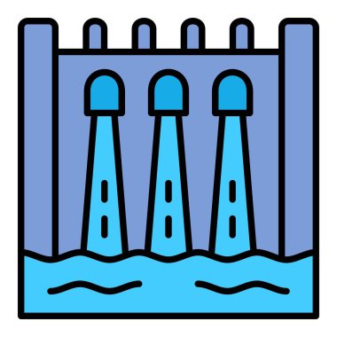 Hidroelektrik vektör simgesi. Yazdırma, mobil ve web uygulamaları için kullanılabilir.