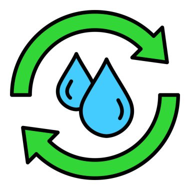 Su vektör simgesini yeniden kullan. Yazdırma, mobil ve web uygulamaları için kullanılabilir.