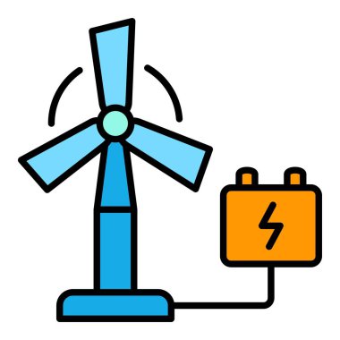 Eyolik Enerji vektör simgesi. Yazdırma, mobil ve web uygulamaları için kullanılabilir.