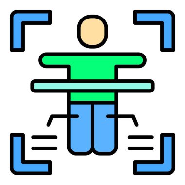 Vücut tarama vektör simgesi. Yazdırma, mobil ve web uygulamaları için kullanılabilir.