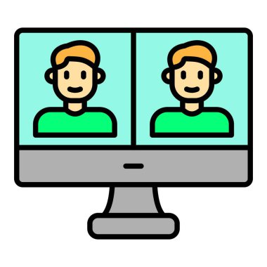 Video Arama vektör simgesi. Yazdırma, mobil ve web uygulamaları için kullanılabilir.