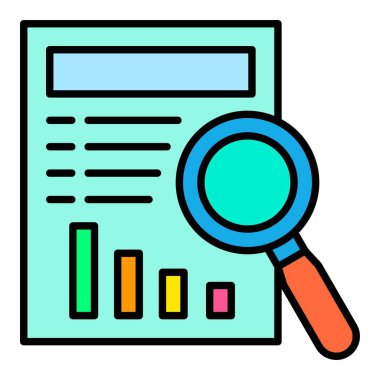 Analiz vektör simgesi. Yazdırma, mobil ve web uygulamaları için kullanılabilir.