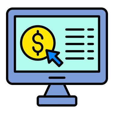 Tıklama vektör simgesine öde. Yazdırma, mobil ve web uygulamaları için kullanılabilir.