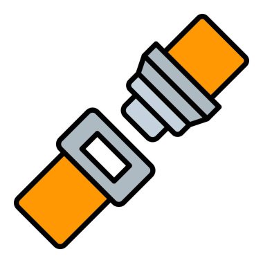 Emniyet kemeri vektör simgesi. Yazdırma, mobil ve web uygulamaları için kullanılabilir.