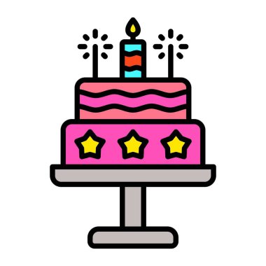 Kek vektör simgesi. Yazdırma, mobil ve web uygulamaları için kullanılabilir.