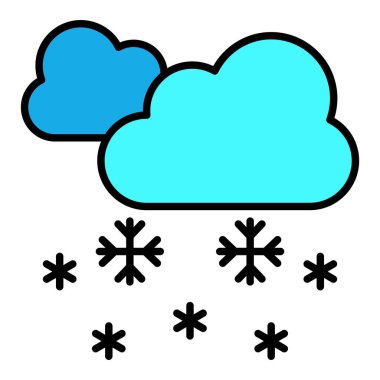 Kar yağışı vektör simgesi. Yazdırma, mobil ve web uygulamaları için kullanılabilir.