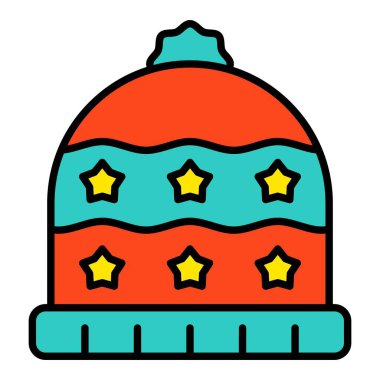 Kış Şapkası vektör simgesi. Yazdırma, mobil ve web uygulamaları için kullanılabilir.