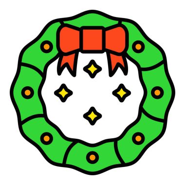 Çelenk vektör simgesi. Yazdırma, mobil ve web uygulamaları için kullanılabilir.