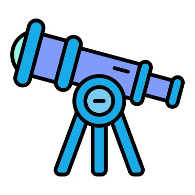 Teleskop vektör simgesi. Yazdırma, mobil ve web uygulamaları için kullanılabilir.