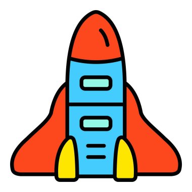 Roket vektör simgesi. Yazdırma, mobil ve web uygulamaları için kullanılabilir.