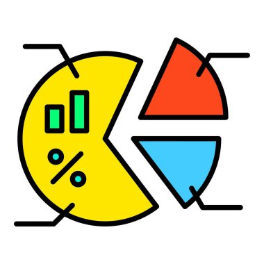 Pie Chart vektör simgesi. Yazdırma, mobil ve web uygulamaları için kullanılabilir.