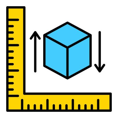 Vektör simgesini ölç. Yazdırma, mobil ve web uygulamaları için kullanılabilir.