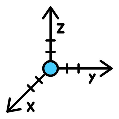 Koordinat Eksen vektör simgesi. Yazdırma, mobil ve web uygulamaları için kullanılabilir.