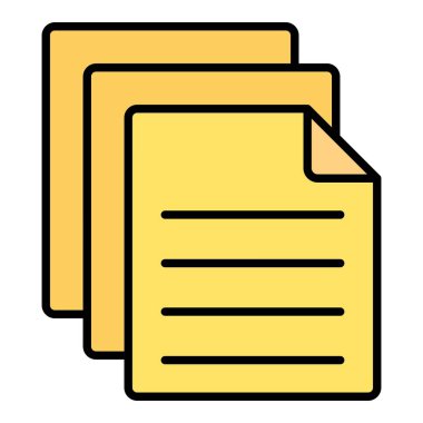 Belge vektör simgesi. Yazdırma, mobil ve web uygulamaları için kullanılabilir.