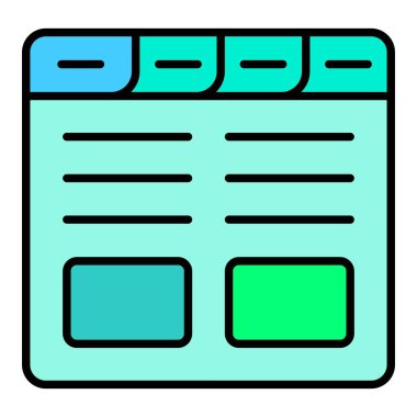 Sekme vektör simgesi. Yazdırma, mobil ve web uygulamaları için kullanılabilir.