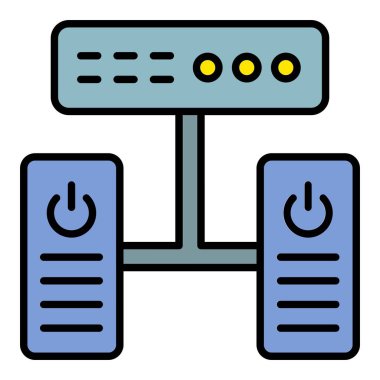 Sunucu vektör simgesi. Yazdırma, mobil ve web uygulamaları için kullanılabilir.