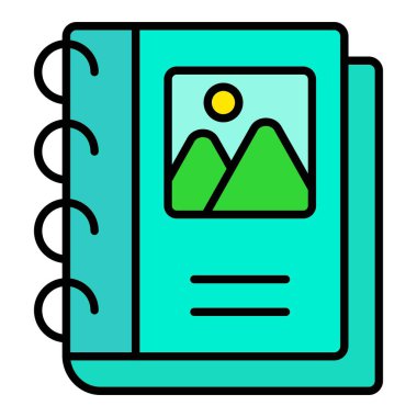 Albüm vektör simgesi. Yazdırma, mobil ve web uygulamaları için kullanılabilir.