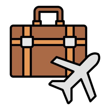 İş gezisi ikonu. Yazdırma, mobil ve web uygulamaları için kullanılabilir.