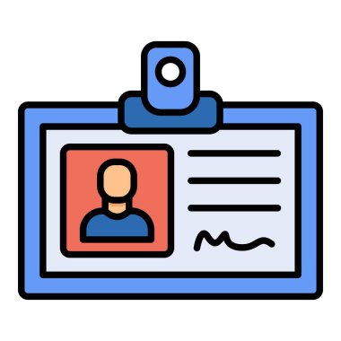 Kimlik kartı vektör simgesi. Yazdırma, mobil ve web uygulamaları için kullanılabilir.