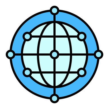 Dünya çapında vektör simgesi. Yazdırma, mobil ve web uygulamaları için kullanılabilir.