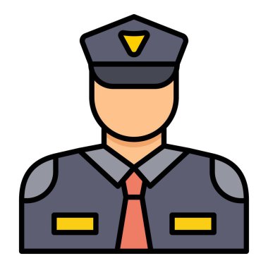 Güvenlik görevlisi vektör simgesi. Yazdırma, mobil ve web uygulamaları için kullanılabilir.