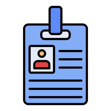 Kimlik kartı vektör simgesi. Yazdırma, mobil ve web uygulamaları için kullanılabilir.