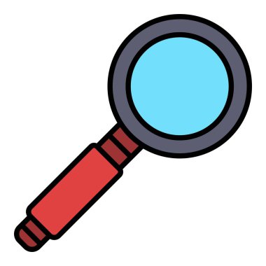 Glass vektör simgesi büyütülüyor. Yazdırma, mobil ve web uygulamaları için kullanılabilir.