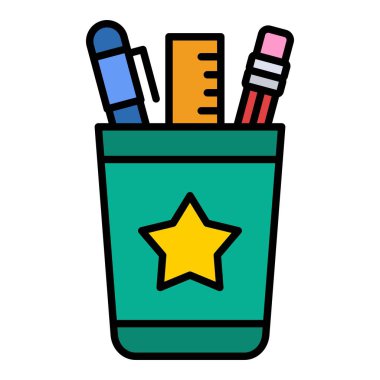 Kalem Kupası vektör simgesi. Yazdırma, mobil ve web uygulamaları için kullanılabilir.