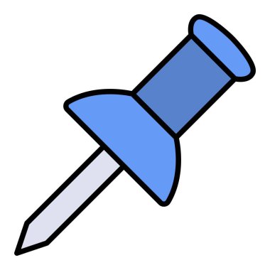 Pin vektör simgesine bas. Yazdırma, mobil ve web uygulamaları için kullanılabilir.