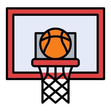 Basketbol vektör ikonu. Yazdırma, mobil ve web uygulamaları için kullanılabilir.