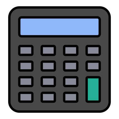 Hesap makinesi vektör simgesi. Yazdırma, mobil ve web uygulamaları için kullanılabilir.