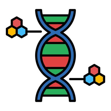 DNA vektör simgesi. Yazdırma, mobil ve web uygulamaları için kullanılabilir.