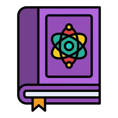 Fizik kitabı vektör simgesi. Yazdırma, mobil ve web uygulamaları için kullanılabilir.